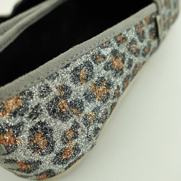 Toms Womens Glitter Cheetah Print Classic Slip-On Shoes Round Toe Gray Size 9.5 - Picture 6 of 7